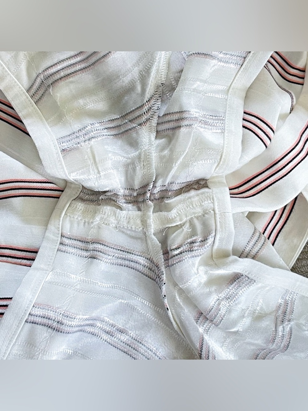 Joie Carvel High Waist Striped Shorts Porcelain Ivory Size 8 NWT - Picture 6 of 9
